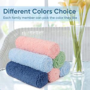HOMEXCEL Microfiber Washcloths , Highly Absorbent and Soft Face Towel, Multi-Purpose Wash Cloths for Bathroom, Hotel, Spa, Gym, and Kitchen, 12x12 Inch (Multicolor)