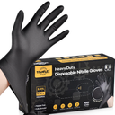 TitanFlex Heavy-Duty Black Disposable Nitrile Gloves, Box of 100, 6-mil, Fully Textured, Powder-Free, Latex-Free, Non-Sterile Size M