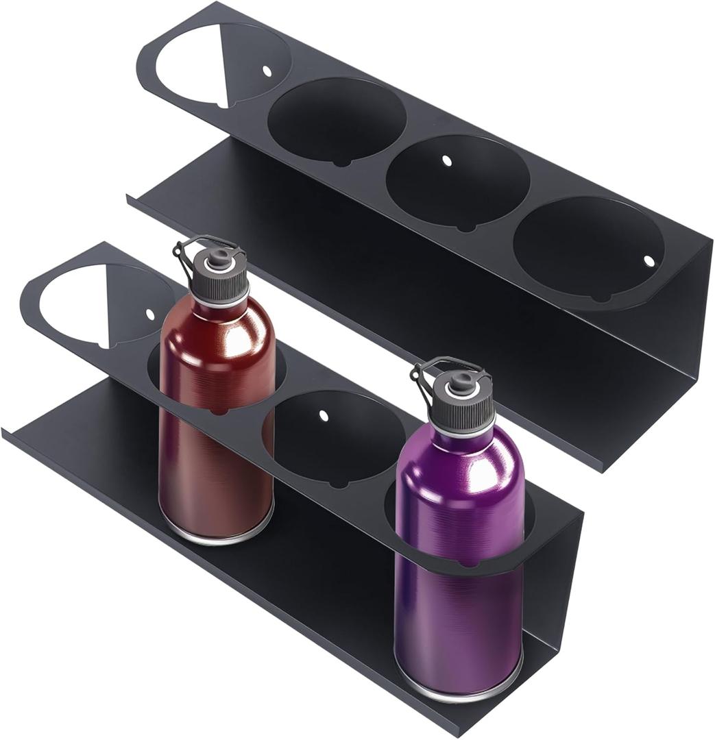 2 Pack Spray Can Holder Organizer For Garage And Workspace,Black Wall-Mounted Steel Aerosol Can Holder,Spray Paint Can Holder With Mounting Accessories Included(4 Cans)