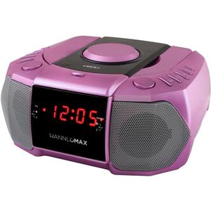 HANNLOMAX HX-334CD CD Player with PLL AM/FM Radio, Digital Clock with Dual Alarm, Red LED Display, Aux-in, AC Operation only. (Purple)