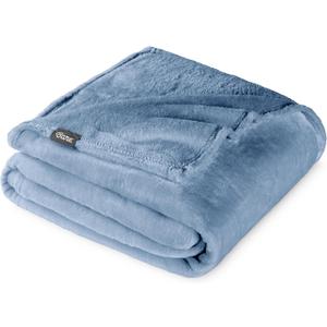 Bare Home Fleece Blanket - Full/Queen - Ultra-Soft Lightweight for Bed, Sofa, and Couch - Luxury Microplush - Cozy Warm Blanket (Full/Queen, Coronet Blue)
