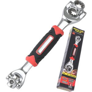 48-in-1 Multi Socket Wrench, 5/16"-3/4" & 8-19mm Heavy Duty Stainless Steel Universal Wrench Tool for Car Repair, Motorcycle, Bike Repair & Household DIY, Compact Design