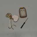 FT FUNTOR Key Fob Cover for Chevy GMC Acadia Silverado Sierra,Premium TPU Key Fob Protector with Metal Keychain&Screwdriver (5 Buttons, 5-gold White)