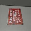 VSIIKO Bar Open and Cheers Funny Metal Tin Sign Home Bar Signs for Man Cave Coffee Small Vintage Wall Decor for Men 8x12 Inch2pcs