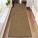 YDKGL 2x8 ft Hallway Runner Rug Extra Long Boho Woven Kitchen Runner Rugs Mat Non Slip Washable, Soft Entryway Laundry Floor Carpet for Indoor Backdoor Bedroom Hallway Living Room, Dark Brown/Coffee