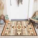 Western Entryway Rug 2x3, Non-Slip Small Area Rugs for Kitchen Entry Hallway Porch Front Door, Washable Throw Rugs with Rubber Backing, Warm Beige