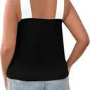 Floerns Women's Plus Size Criss Cross Tank Colorblock Sleeveless Halter Tops (XL)