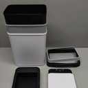 jinligogo 3Pack Bathroom Small Trash Can with Lid, 2.6 Gallon Touchless Automatic Garbage Can Slim Waterproof Motion Sensor Smart Trash Bin for Bedroom, Office, Living Room White/Black/Grey (Mix)