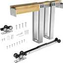 JUBEST 28"x80" Pocket Door Frame Kit with 120LBS Two-Way Soft-Close Mechanism, Easy to Install Pocket Door Kit, for 24" to 28" Wide, Durable Pocket Door Hardware