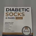 Pembrook Ankle Diabetic Socks for Women and Men | 6 Pairs | Wide Calf and Ankle Womens Diabetic Socks | Moisture Wicking | Neuropathy  M