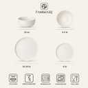 Famiware Starlight 24-Piece Plates and Bowls Sets for 8, Stoneware Dinnerware with Ribbed Textured, Handcrafted Reactive Glaze Dishes - Dishwasher & Microwave Safe, Chip/Scratch Resistant, Matte White