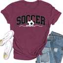 Womens Baseball Mom Shirts Baseball Heart T-Shirt Funny Game Day Tee Tops (Pink, L)