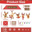 Winter Deer Bulletin Board Decorations Set Christmas Reindeer Stable Elk Cutouts Chalkboard Decor Xmas Bulb Paper Cutting with Borders for Door Wall School Classroom Winter Holiday Party Supplies