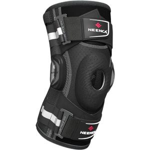 NEENCA Professional Knee Brace for Knee Pain, Hinged Knee Support with Patented X-Strap Fixing System, Medical for Pain Relief, Arthritis, Meniscus Tear, ACL, PCL, MCL, Runner, Sport (Small, Black - Single)