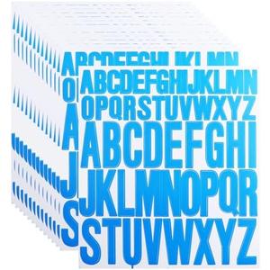 4 Pack Mixed 14 Sheets 1 Inch and 2 Inch Capital Letters Stickers,728 Pieces Alphabet Stickers for Scrapbooking, Sign, Water Bottle,Arts & Crafts Supplies - Blue