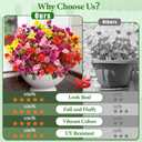 2 x Yastouay Artificial Flowers for Outdoors UV Resistant, 12 Bundles Realistic Fake Outdoor Hibiscus Flowers Artificial Outdoor Flowers, Faux Flowers for Outdoor Planters Front Porch Patio Outdoor