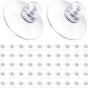 Zopeal 50 Pcs Adhesive Suction Cups Bulk with Screws Nut Plastic Sucker Pad 40 mm Clear PVC Sucker Pad Strong Adhesive Suction Hook Holder for Window Car Glass Shade Cloth Glass Bathroom Wall Door