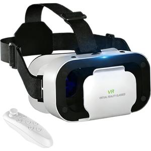 Virtual Reality Headset for Phone with Controller, 3D VR Glasses Adjustable VR Virtual Reality Goggles, Compatible 4.7-6.5 inch for iPhone & Android, for Movies GamesBlack