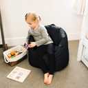 Big Joe Milano Kid's Smartmax Black Beanbag Chair | Polystyrene Bean Filled, Refillable, Nylon Polyester, Safe for Kids Ages 3 and Up, Supports Up to 150 lbs, Black Smartmax, Milano Kid's 