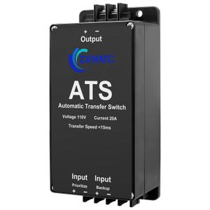 110V 20A Dual Power Automatic Transfer Switch with IoT Remote Control, 0.015S High Speed ATS, Two-Way Auto Switch, Safe AC Line Disconnect for Main & Backup Power