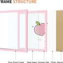 12x12 Picture Frame with Real Glass, Colorful Solid Wood Photo Frames with Wavy Mat for Wall Hanging, Pink, 1 Pack