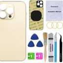 OEM Rear Back Glass Replacement Compatible with iPhone 14 Pro 6.1 inches with Reparing Toolkit (Gold)