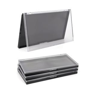 Magnetic Makeup Palette with Clear Top, 3Pack Empty Eyeshadow Pan Dispensing Storage Box with 60Pcs Adhesive Metal Stickers for DIY Cosmetics Lipstick Blush Powder-7.71X4.33Palette