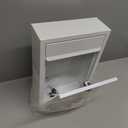DEAYOU Wall Mount Mailbox with Key Lock, Locking Mail Box for Outside, Steel Cover Metal Dropbox, Security Postbox with Slot for Envelope, Letter, Home, Office, 12.6" H x 8.5" L x 3.3" W, White