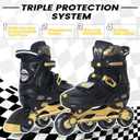 MammyGol Inline Skates for Boys and Girls Youth, 4 Size Adjustable Roller Skates with PU Flashing Wheels, Aggressive Inline Skates High Performance for Kids, Size 13C-3