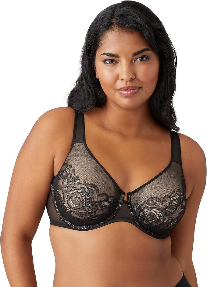 Wacoal Women's Stark Beauty Underwire Bra Black Beige 32DD