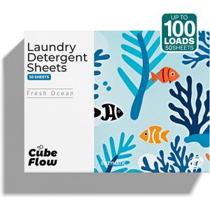 Laundry Detergent Sheets, Ebony Rose Scent - 100 Loads | 72-hour long lasting fragrance, Eco Friendly Sheets | Pre-Measured, Liquidless for Deep Clean | Hypoallergenic (Fresh Ocean)