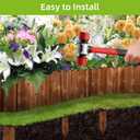 LINSHRY Wood Garden Fence, 8in (H) x 8ft (L) Wood Garden Edging Decorative Landscape Edging Border, Outdoor Fence for Yard Tree Flower Bed Edging Borders(Brown)