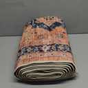 Hallway Washable Runner Rug - 2'6x14 Kitchen Rugs Entryway Rug Runner Vintage Soft Floor Mat Non Slip Indoor Farmhouse Carpet for Bathroom Living Room Bedroom (2'6''x14', Orange)