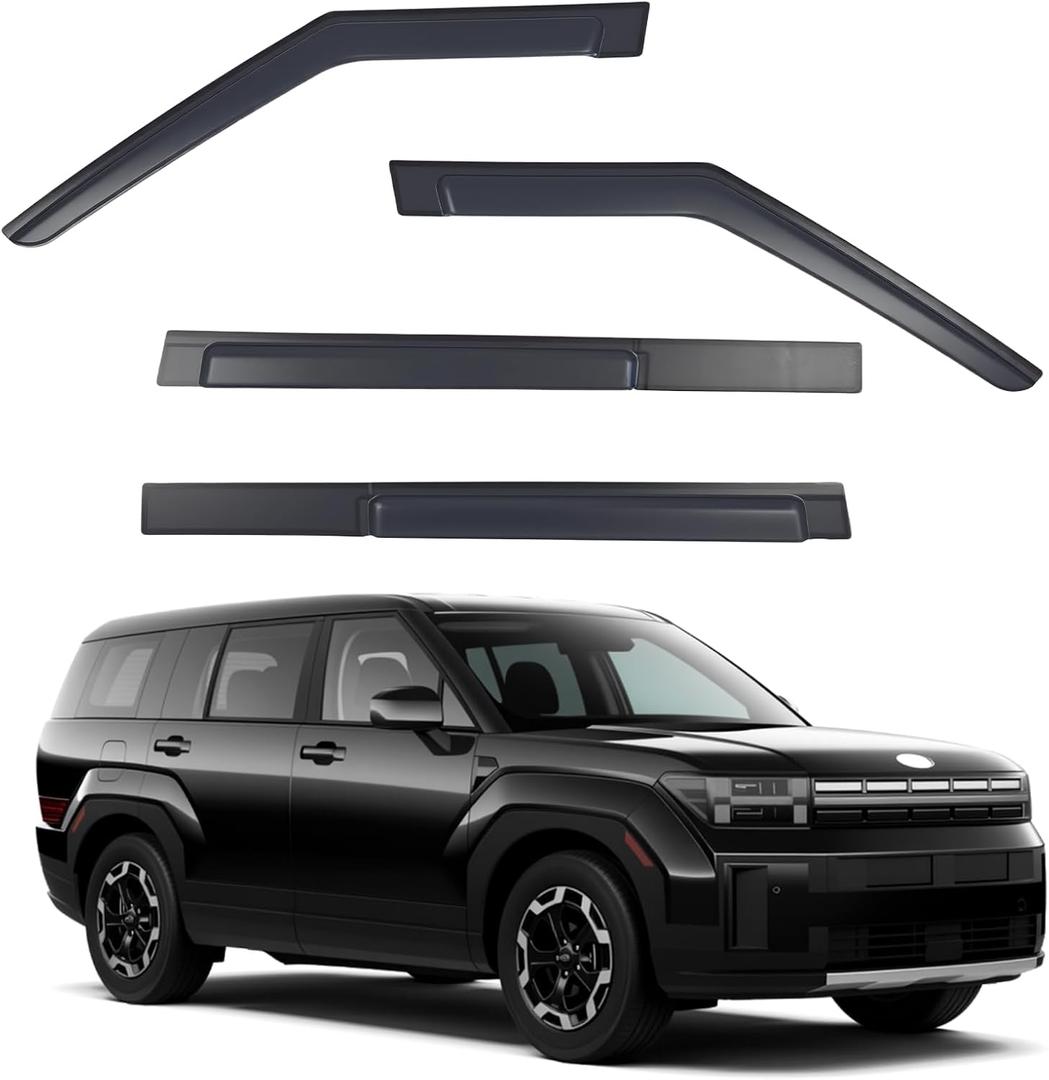 Window Visors Rain Guards Fits Hyundai Santa Fe 2024 2025 2026, 4PCS