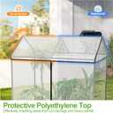 SPECILITE 51"x35"x49" Walk-in Garden Plant Netting Mesh Cover, Crop Cage with Frame and Zippered Door, Plant Protectors from Animals, Plant Protection Tent for Vegetables, Fruits, White