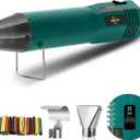 Heat Gun 350W with Dual Temp 392F & 662F and 2 Nozzles, Fast Heat Hot Air Gun with Overload Protection, 6.56Ft Long Cable for Crafting, Shrink Tubing, Vinyl Wrap, Epoxy