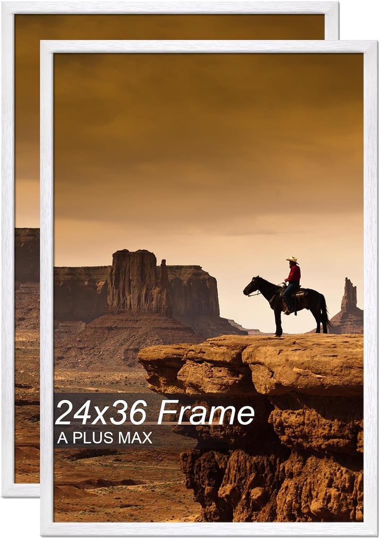 A PLUS MAX 24x36 Picture Frame Set of 2 White Light Weight Wall Mount