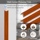 6 Pcs 49" Wall Corner Protector Trim, Walnut Wood Grain Edge Strip for Door and Window Frames Mirror Trim Backsplash Tile Edge (Walnut)