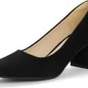 IDIFU Women's Pumps Closed Toe Low Chunky Block Heels Dress Shoes for Women Office Work Business Wedding Prom Shoes Trendy Comfortable Pointed Toe Short Thick Heels Pumps Size 7
