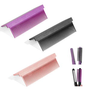 GEDEUBAN 3PCS The Silk Press Grip Comb for Flat Ironing Hair Attachment Clip On