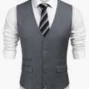 COOFANDY Mens Suit Vest Formal Dress Vest Slim Fit Business Wedding, M