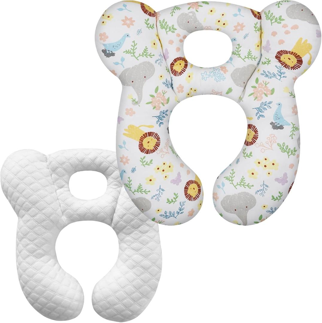 Baby Travel Pillow, Upgrade U-Shape Infant Pillow for Car Seat Pushchair and Stroller, Soft Comfortable Sleep Cushion for Kids Newborn and Toddler -Lion White