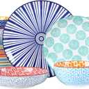 Selamica Ceramic Dinnerware Sets for 6, 24 Piece Plates and Bowls Sets, Highly Chip and Crack Resistant Dishes Set-Dishwasher & Microwave & Oven Safe, Assorted Colors