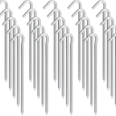9 Inch Tent Stake Yard Inflatable Stakes Metal Tent Pegs Heavy Duty Ground Stake Fence Hooks Camping Spikes for Canopies, Tarp and Outdoor Christmas Decorations (30)