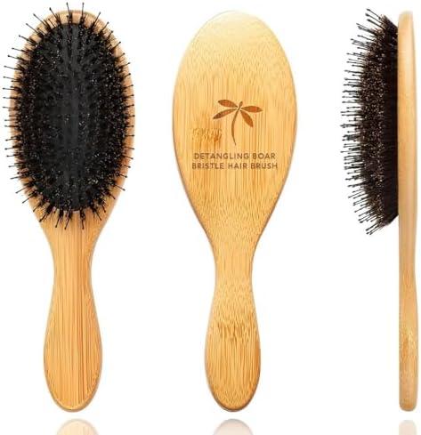 Belula Boar Bristle Hair Brush - Hair Brushes for Women & Mens Hair Brush, Detangler Brush, Hairbrush, Detangling Brush for Long, Curly or Any Type of Hair.