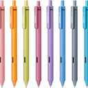 WRITECH Fine Point Gel Pens: 8ct 0.5mm Multi Colored Ink Colors Retractable Pen for Smooth Writing Note Taking Journaling Assorted Coloring No Bleed & Smear & Smudge (Vintage Set)