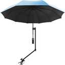 UPF 50+ Beach Umbrella with Adjustable Universal Clamp