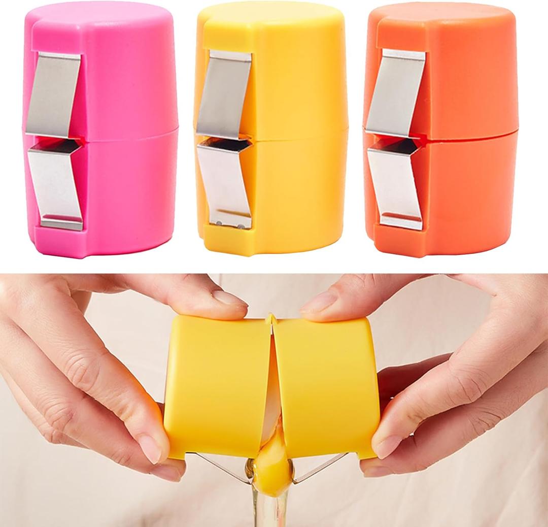 Egg Shell Opener, 3 Pcs Egg Separator for Raw Eggs, 2025 New Egg Cracker Tool, Stainless Steel Eggshell Breaker Egg Shell Cutter Kitchen Gadgets,Quickly Cutting Off Cooked Eggs