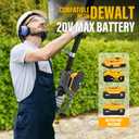 Cordless Pole Hedge Trimmer Compatible with Dewalt 20V MAX Battery, 18-Inch Dual Action Blade, Sectional Extension Pole with 16 FT Reach, 135 Adjustable Head (Bare Tool Only)