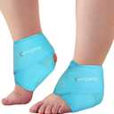 Comfytemp Extra Large Ankle Ice Pack Wrap, Reusable Gel Pack Hot Cold Compress for Plantar Fasciitis, Foot Pain Relief, Injuries, Achilles Tendonitis, Sprained Ankle, Swelling, Get Well Gift, 2 Pcs Blue
